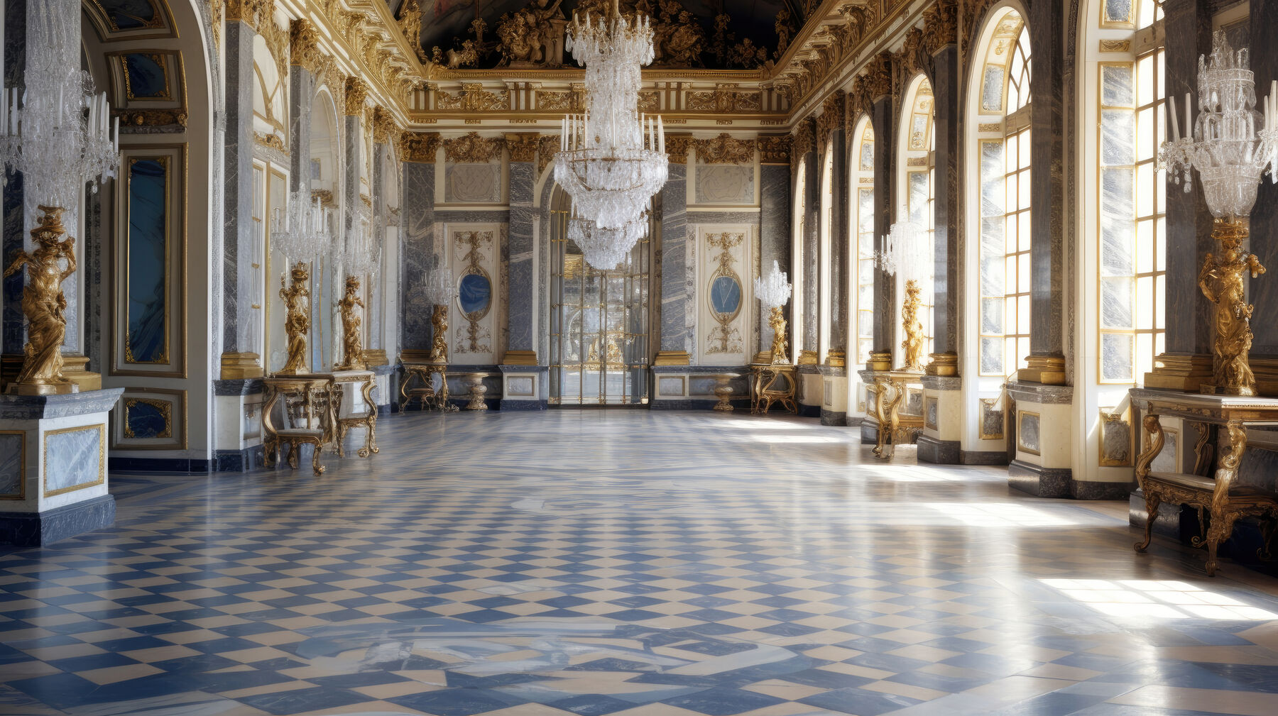 Ornate gilded palace hall