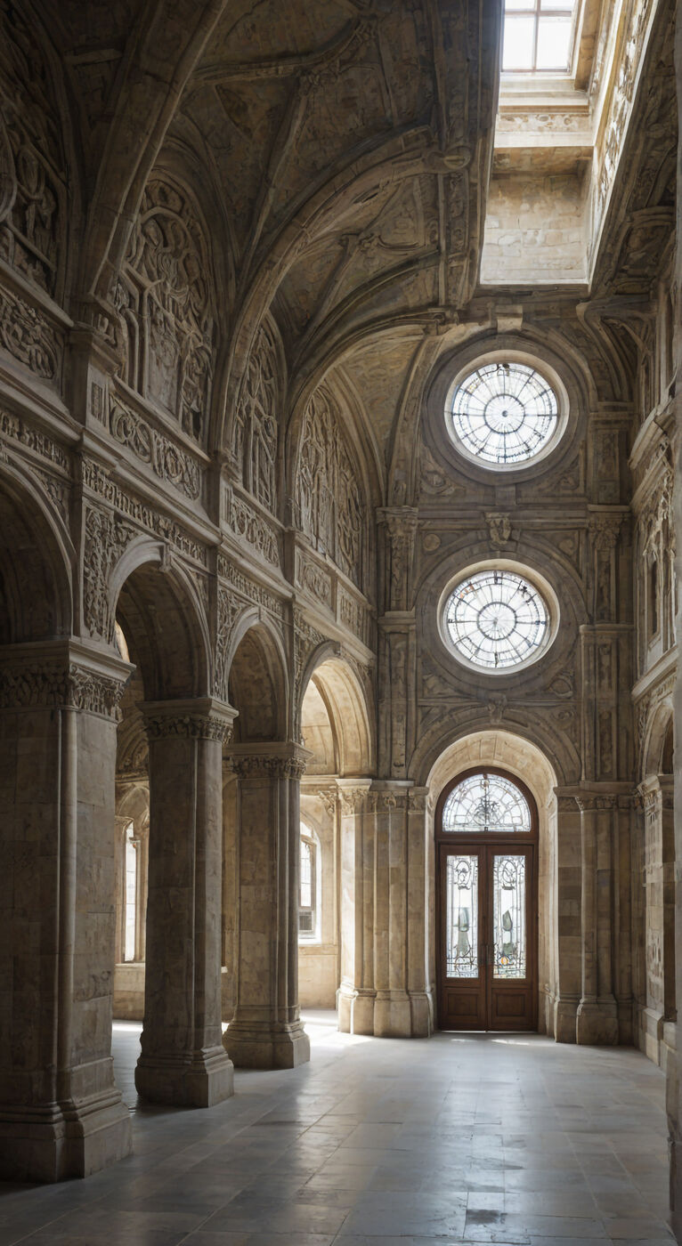 Rose windows in a French cathedral
